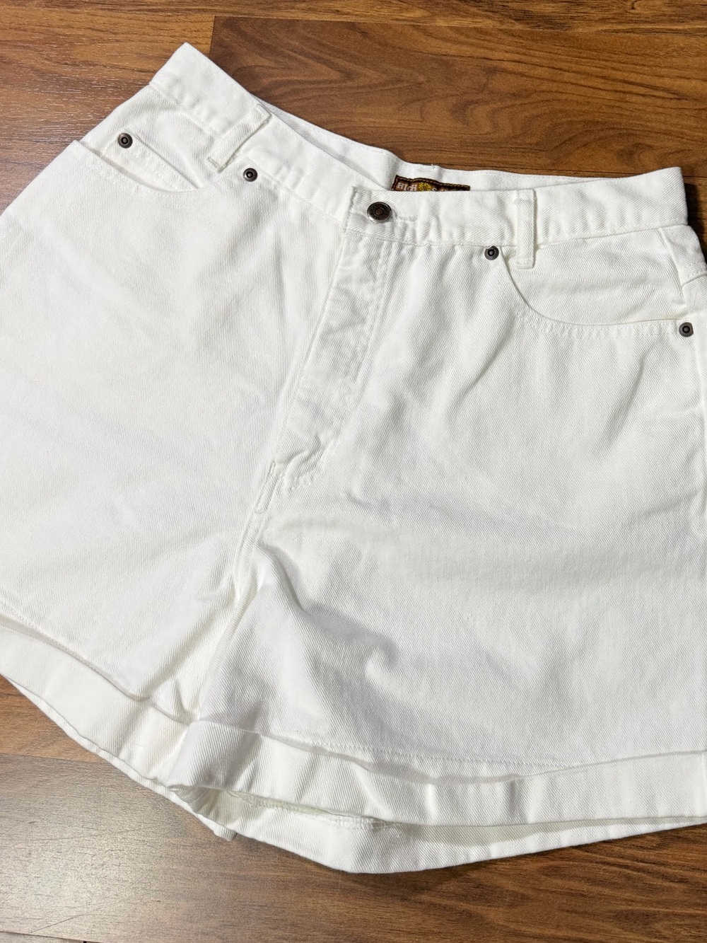 High Sierra High-Rise White Women's Denim Vintage Mon Shorts Size S-M